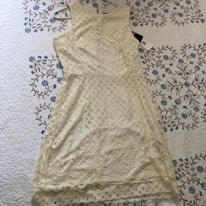 Gabby Skye Cream Lace Dress Size 10